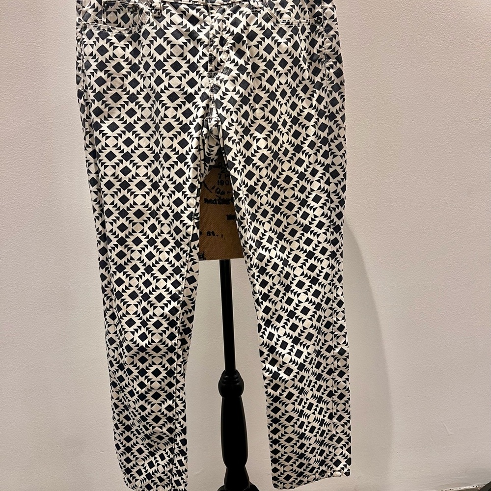 J Crew black and white print jeans. Size 28